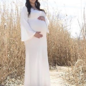 White maternity maxi dress
